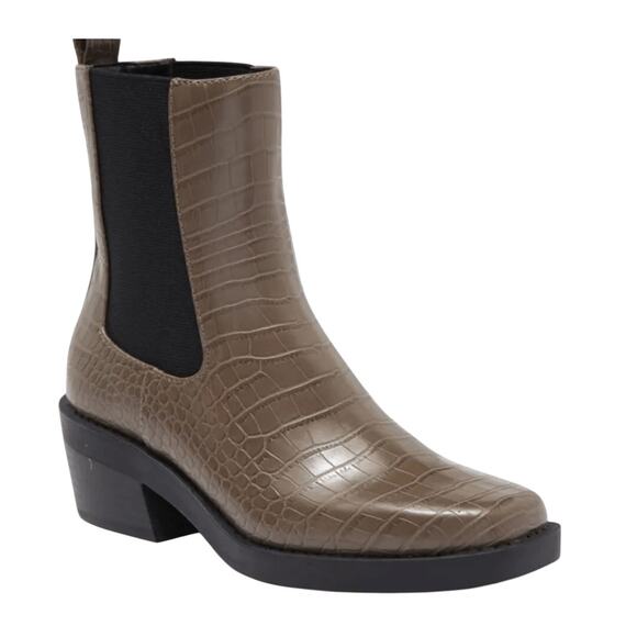 OPEN EDIT‎ AYLA CROC HEELED CHELSEA BOOT IN AUTUMN NWOB WOMEN'S SIZE 7M - Picture 1 of 13